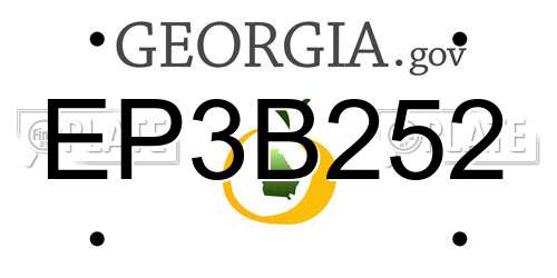 EP3B252 Georgia License Plate