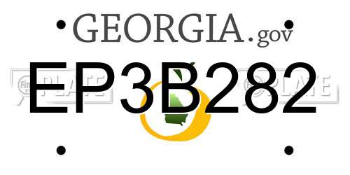 EP3B282 Georgia License Plate