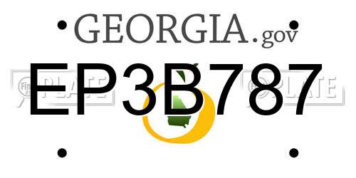 EP3B787 Georgia License Plate
