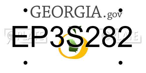 EP3S282 Georgia License Plate