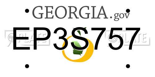 EP3S757 Georgia License Plate