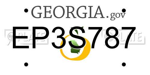 EP3S787 Georgia License Plate