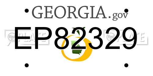 EP82329 Georgia License Plate