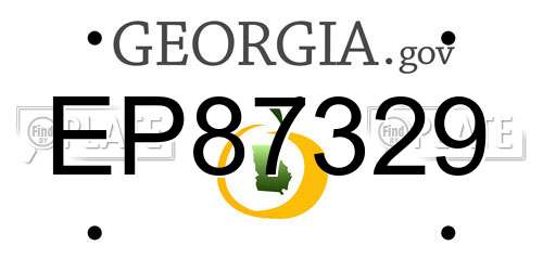 EP87329 Georgia License Plate