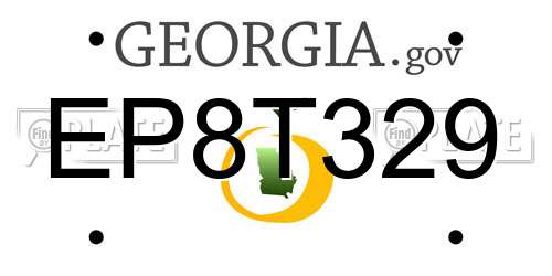 EP8T329 Georgia License Plate