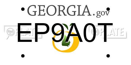 EP9A0T Georgia License Plate