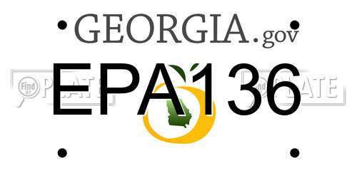 EPA136 Georgia License Plate