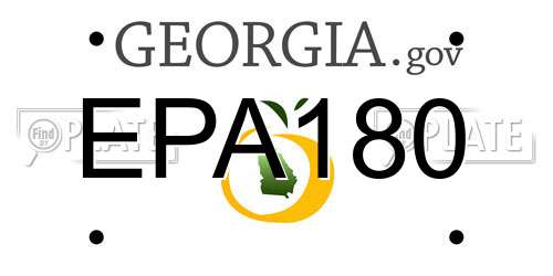 EPA180 Georgia License Plate