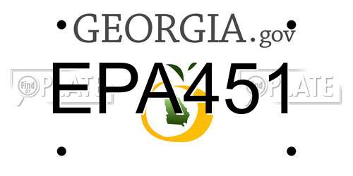 EPA451 Georgia License Plate
