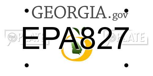 EPA827 Georgia License Plate