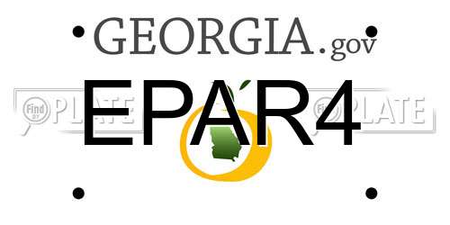 EPAR4 Georgia License Plate