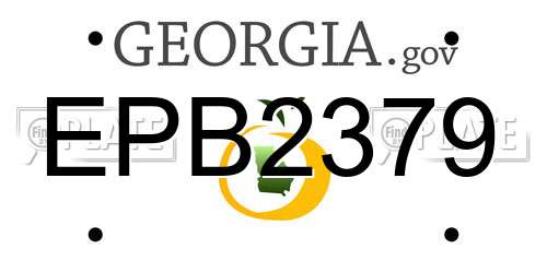 EPB2379 Georgia License Plate