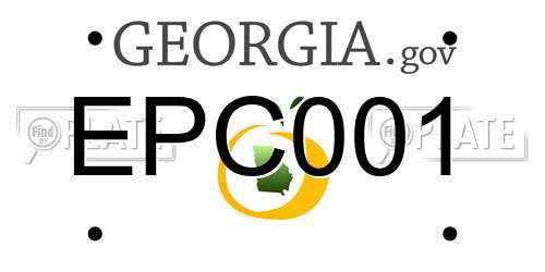 EPC001 Georgia License Plate