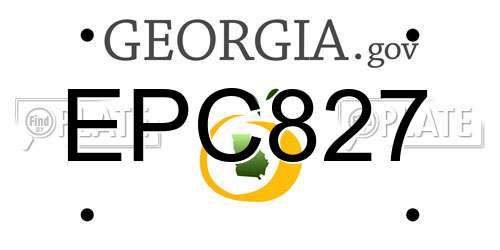 EPC827 Georgia License Plate