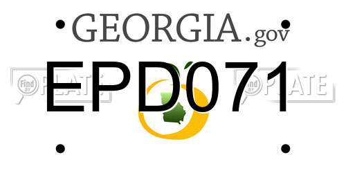 EPD071 Georgia License Plate