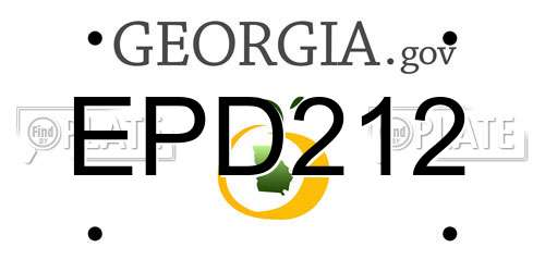 EPD212 Georgia License Plate