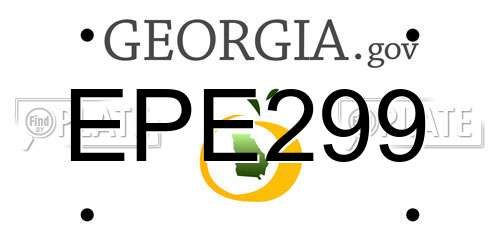 EPE299 Georgia License Plate