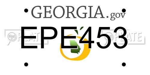 EPE453 Georgia License Plate