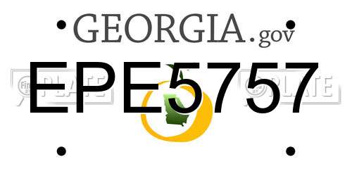 EPE5757 Georgia License Plate