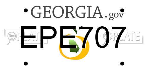 EPE707 Georgia License Plate