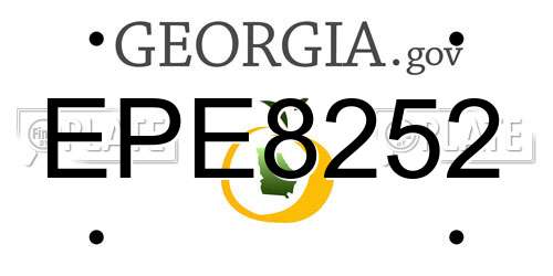 EPE8252 Georgia License Plate