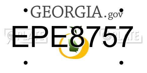 EPE8757 Georgia License Plate