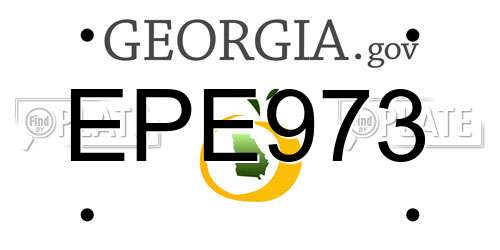 EPE973 Georgia License Plate