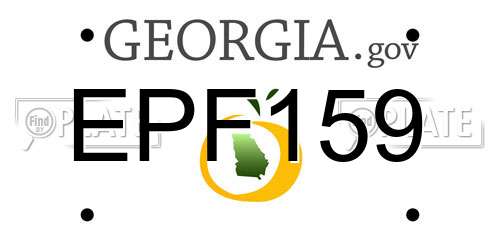 EPF159 Georgia License Plate