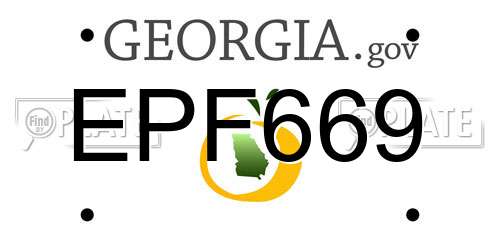 EPF669 Georgia License Plate