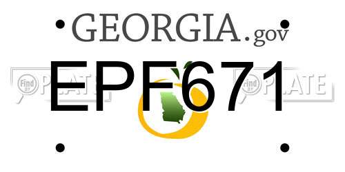 EPF671 Georgia License Plate