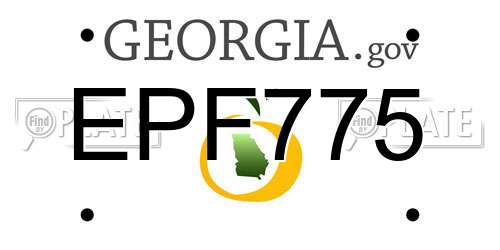 EPF775 Georgia License Plate