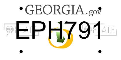 EPH791 Georgia License Plate