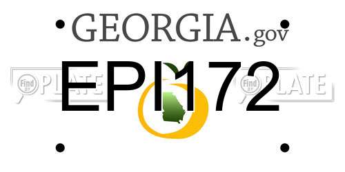 EPI172 Georgia License Plate