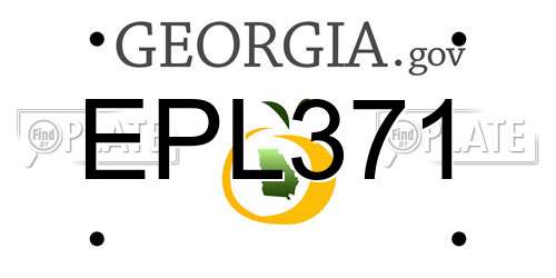 EPL371 Georgia License Plate