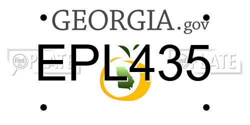 EPL435 Georgia License Plate