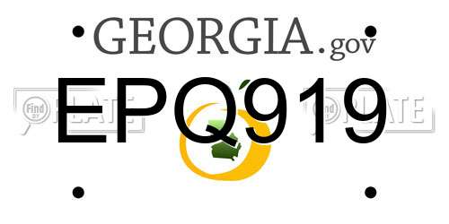 EPQ919 Georgia License Plate