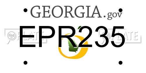 EPR235 Georgia License Plate