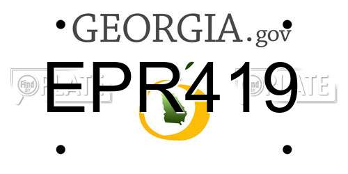 EPR419 Georgia License Plate
