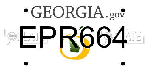 EPR664 Georgia License Plate