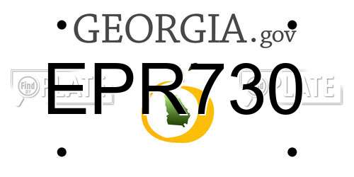 EPR730 Georgia License Plate