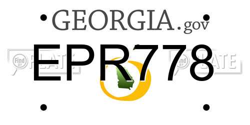 EPR778 Georgia License Plate