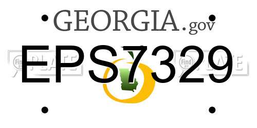 EPS7329 Georgia License Plate
