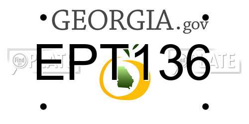 EPT136 Georgia License Plate