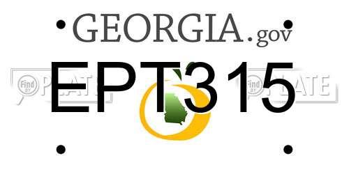 EPT315 Georgia License Plate