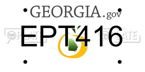 EPT416 Georgia License Plate