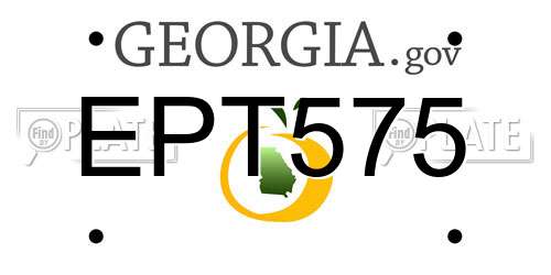 EPT575 Georgia License Plate