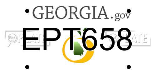 EPT658 Georgia License Plate