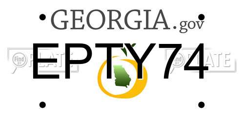 EPTY74 Georgia License Plate