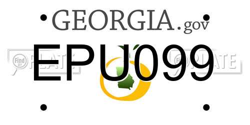 EPU099 Georgia License Plate