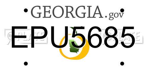 EPU5685 Georgia License Plate
